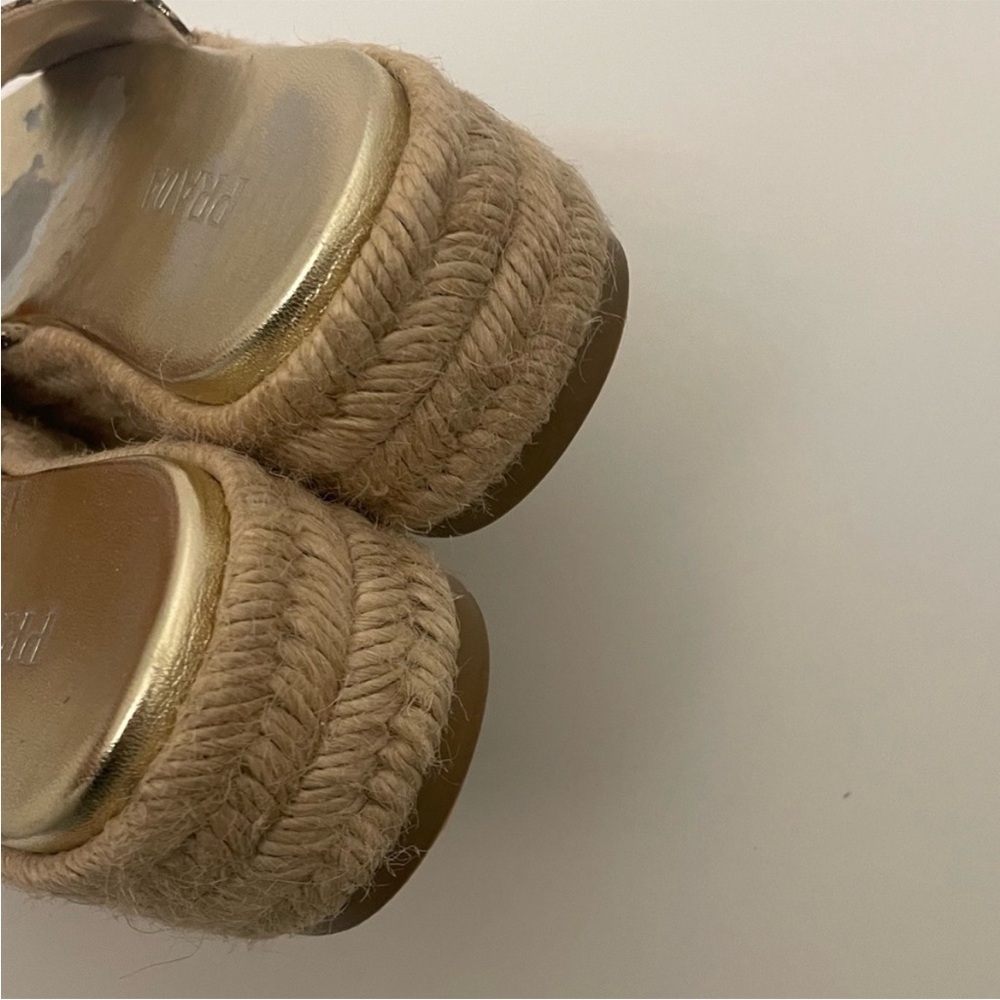 Prada Espadrille Platform Slide Sandals Metallic Womens Size 7.5 Designer - Picture 11 of 15